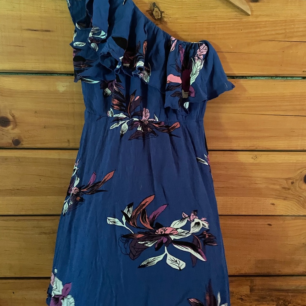 Juniors Blue Tropical Flower dress